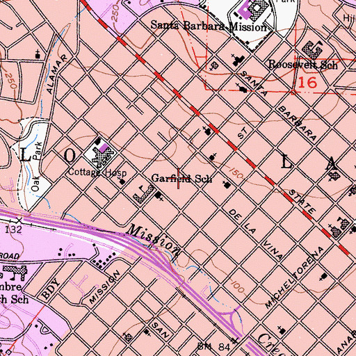 Topographic Map of Fielding Graduate University, CA