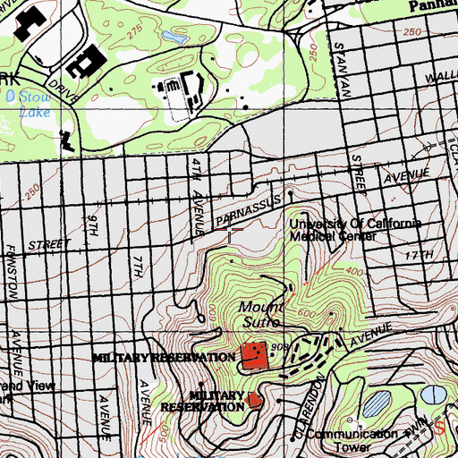 Topographic Map of University of California - San Francisco, CA