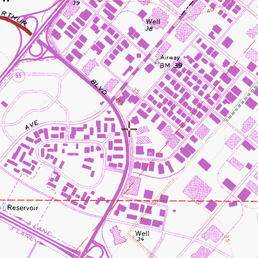 Topographic Map of The Fashion Institute of Design and Merchandising Orange County Campus, CA