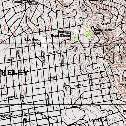 Topographic Map of Dominican School of Philosophy and Theology, CA