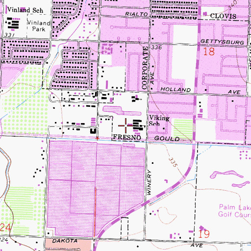 Topographic Map of Viking Elementary School, CA