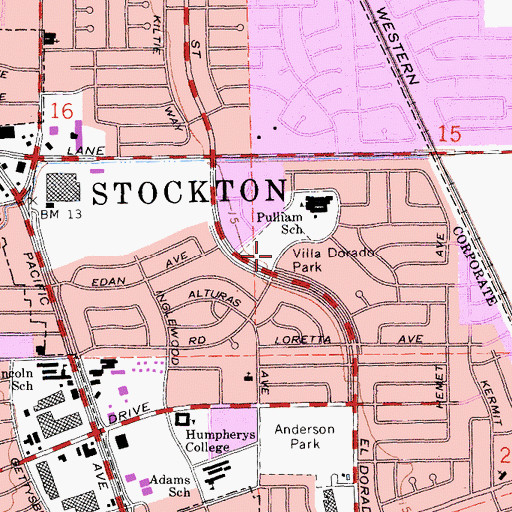 Topographic Map of Villa Dorado Park, CA