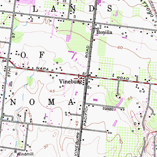 Topographic Map of Vineburg, CA