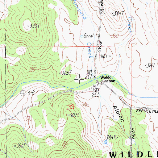 Topographic Map of Vineyard Creek, CA