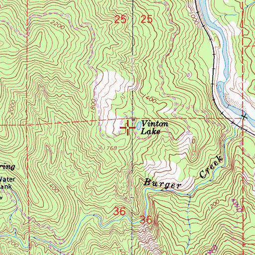 Topographic Map of Vinton Lake, CA