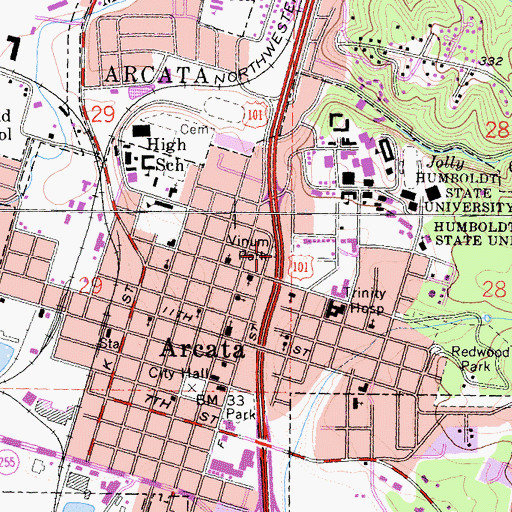 Topographic Map of Vinum Park, CA