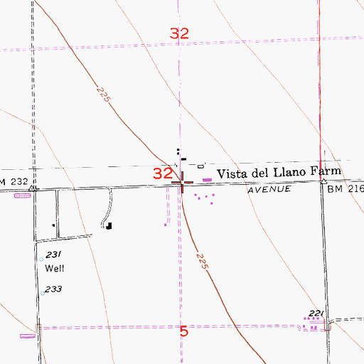 Topographic Map of Vista Del Llano Farm, CA