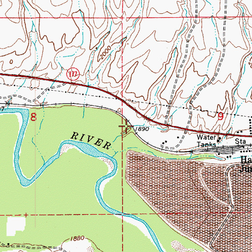 Topographic Map of Hayden Railroad Station, AZ
