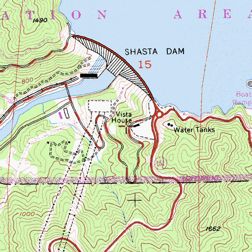 Topographic Map of Vista House, CA
