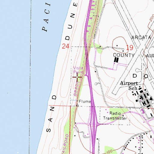 Topographic Map of Vista Point, CA