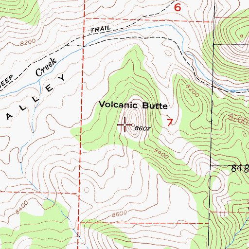 Topographic Map of Volcanic Butte, CA