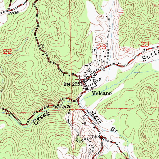 Topographic Map of Volcano, CA
