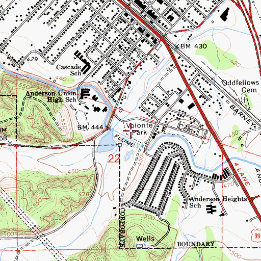 Topographic Map of Volonte Park, CA