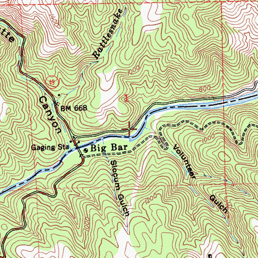 Topographic Map of Volunteer Gulch, CA