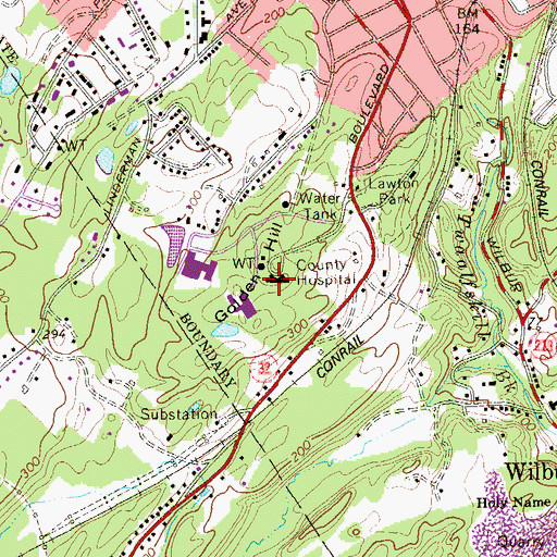 Topographic Map of Ulster County Tuberculosis Hospital (historical), NY
