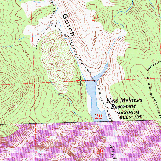 Topographic Map of Vonich Gulch, CA
