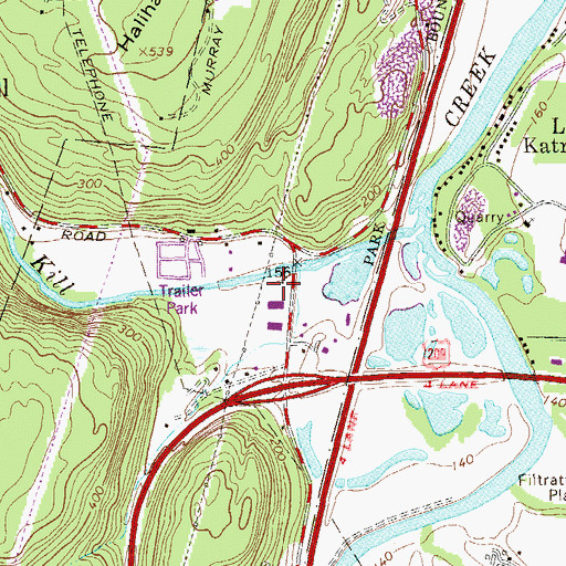 Topographic Map of Lower Sawkill School (historical), NY