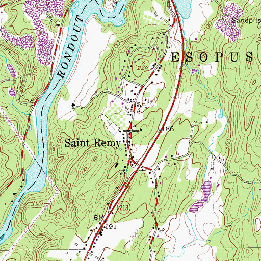Topographic Map of Saint Remy School (historical), NY