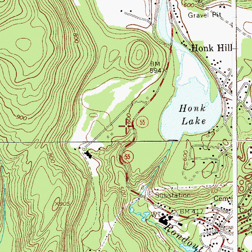 Topographic Map of Yama Hills Farm, NY