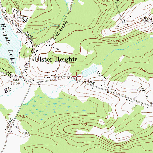 Topographic Map of Ulster Heights Lower School (historical), NY