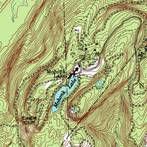 Topographic Map of Mohonk House, NY