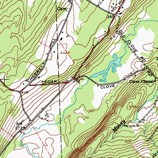 Topographic Map of Clove School (historical), NY