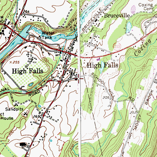 Topographic Map of High Falls School (historical), NY