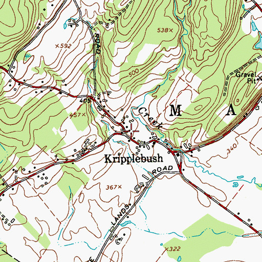 Topographic Map of Kripplebush School (historical), NY