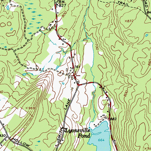 Topographic Map of Lysonville School (historical), NY