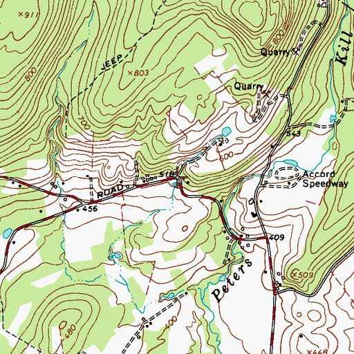 Topographic Map of Whitfield School (historical), NY