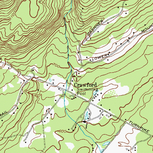 Topographic Map of Crawford School (historical), NY