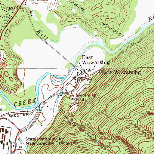 Topographic Map of East Wawarsing School (historical), NY