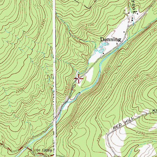 Topographic Map of Denning School (historical), NY