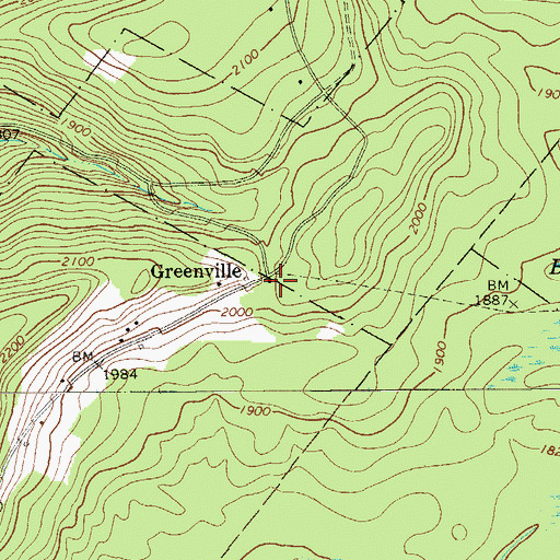 Topographic Map of Greenville School (historical), NY