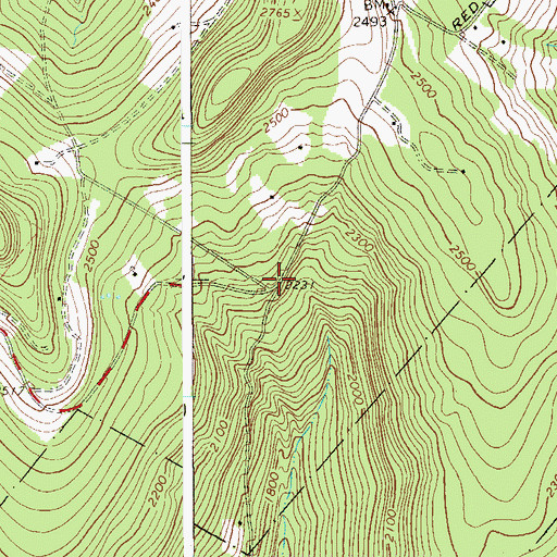 Topographic Map of Red Hill School (historical), NY