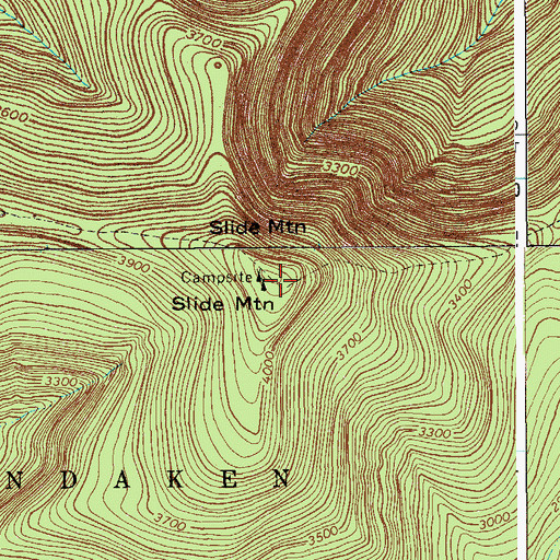 Topographic Map of Slide Mountain Fire Tower (historical), NY