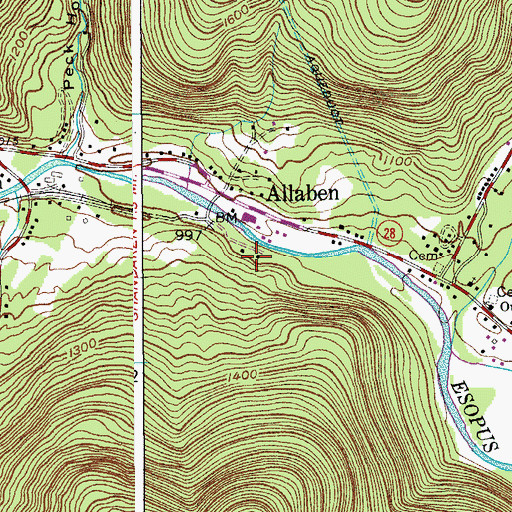 Topographic Map of Shandaken Station (historical), NY
