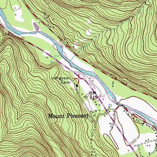 Topographic Map of Longyear (historical), NY