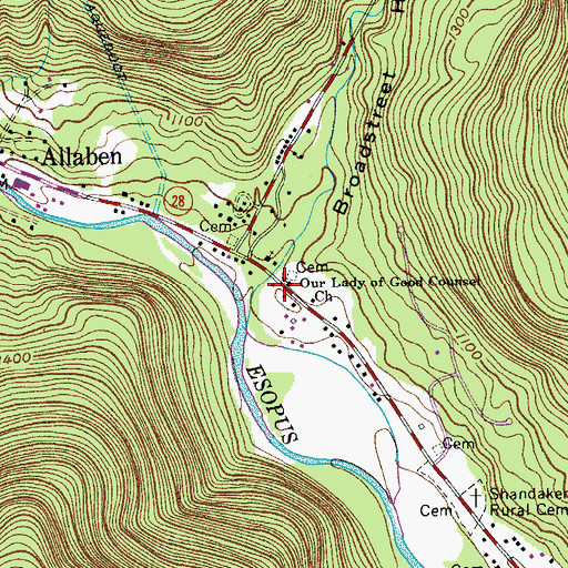 Topographic Map of School Number 8 (historical), NY