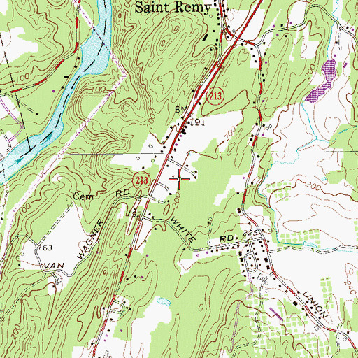 Topographic Map of Saint Remy Fire Department, NY