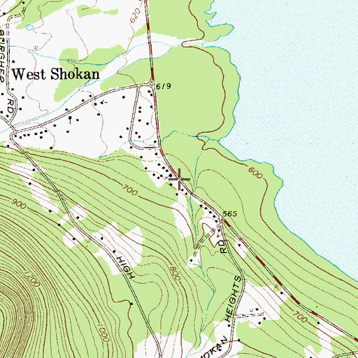 Topographic Map of West Shokan School (historical), NY