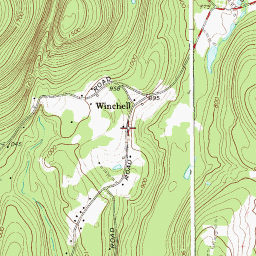 Topographic Map of Winchell School (historical), NY