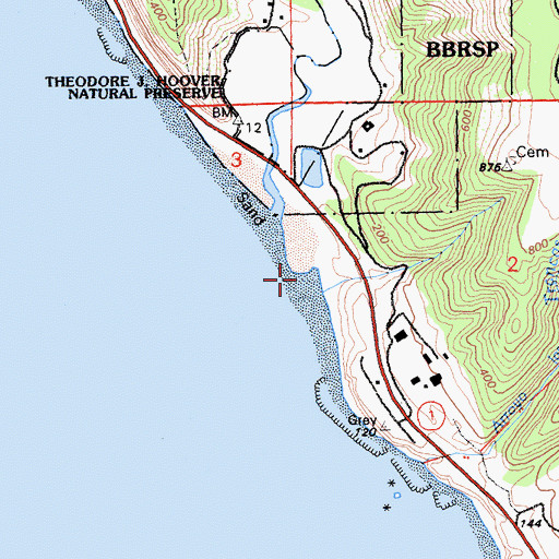 Topographic Map of Waddell Creek, CA