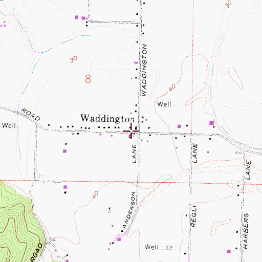 Topographic Map of Waddington, CA