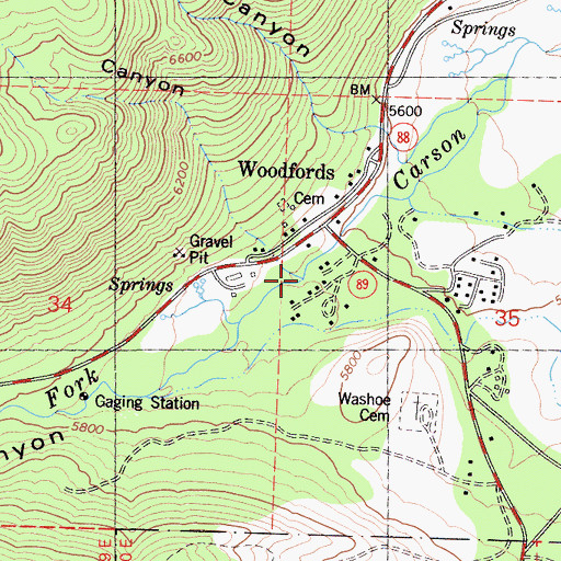 Topographic Map of Wade Canyon, CA