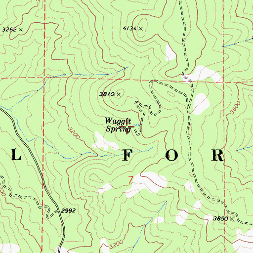 Topographic Map of Waggit Spring, CA