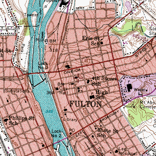 Topographic Map of First Presbyterian Church, NY