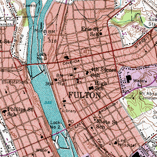Topographic Map of Immaculate Conception Roman Catholic Church, NY