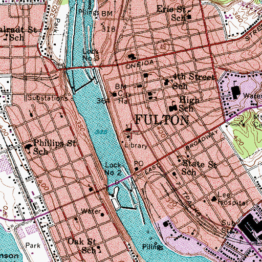 Topographic Map of All Saints Episcopal Church, NY