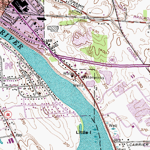 Topographic Map of Fulton Water Works, NY